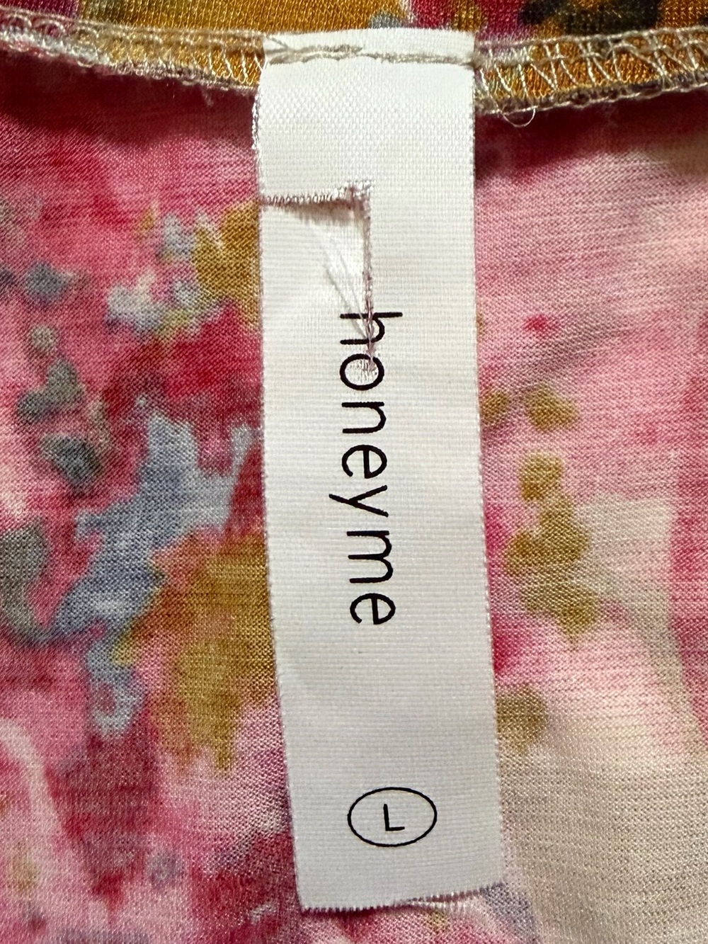 Honeyme Pink Multi Floral V-Neck Tunic Top - Picture 3 of 3